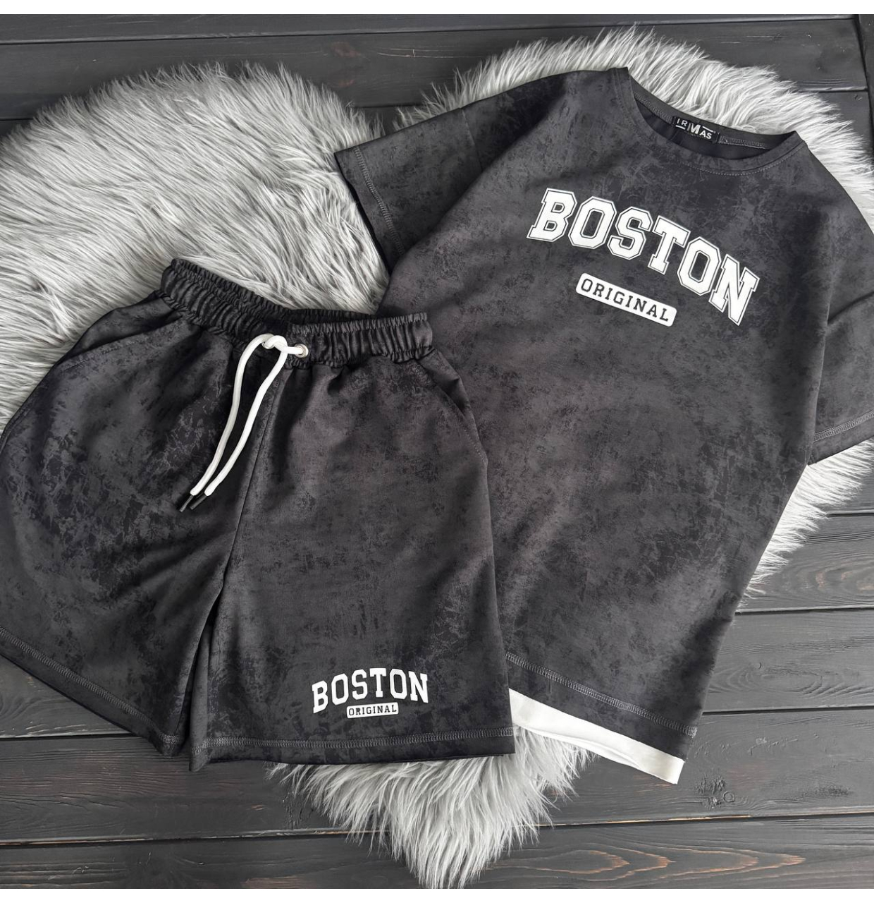 КОСТЮМ ФУТБОЛКА ТА ШОРТИ BOSTON СІРИЙ