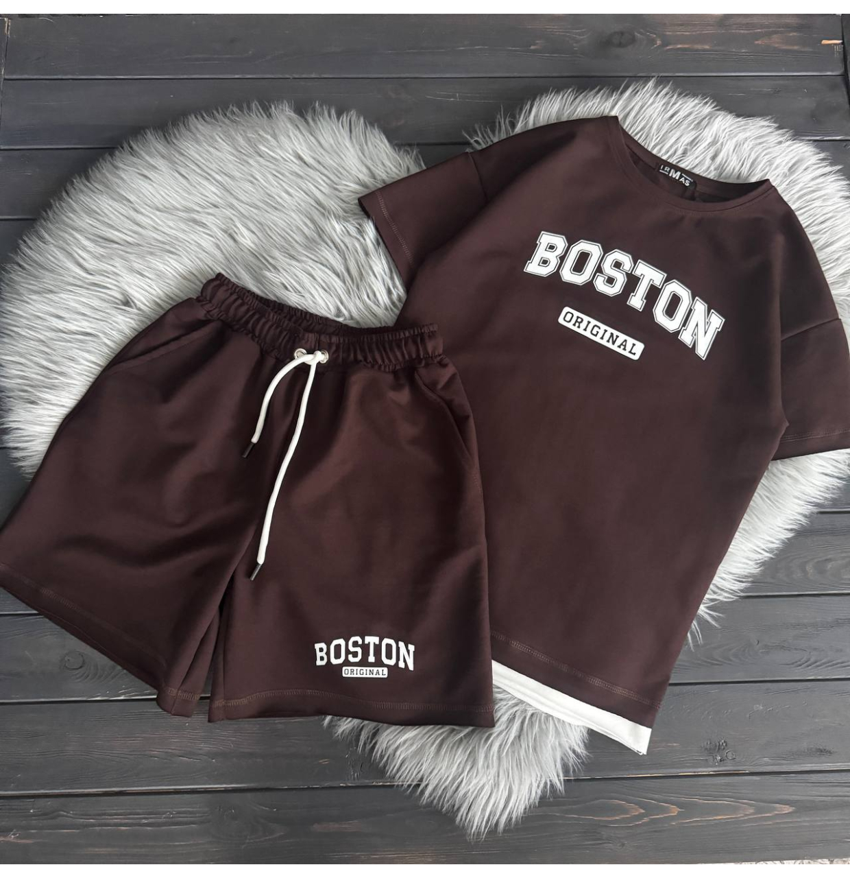 КОСТЮМ ФУТБОЛКА ТА ШОРТИ BOSTON ШОКОЛАД