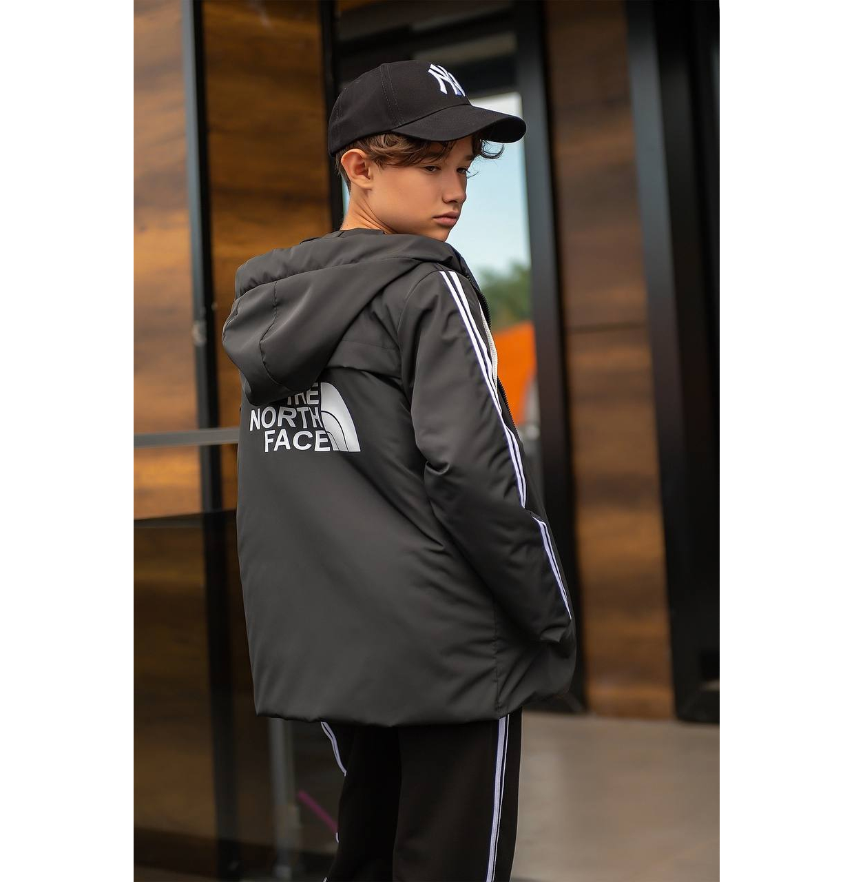  КОМПЛЕКТ ТРІЙКА ДЕМІСЕЗОН КОСТЮМ ТА КУРТКА TNF ЧОРНИЙ