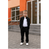  ЛЛЯНИЙ КОСТЮМ ДЛЯ ХЛОПЦЯ СОРОЧКА ТА БРЮКИ ЧОРНИЙ