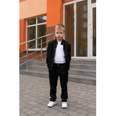  ЛЛЯНИЙ КОСТЮМ ДЛЯ ХЛОПЦЯ СОРОЧКА ТА БРЮКИ ЧОРНИЙ