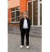  ЛЛЯНИЙ КОСТЮМ ДЛЯ ХЛОПЦЯ СОРОЧКА ТА БРЮКИ ЧОРНИЙ