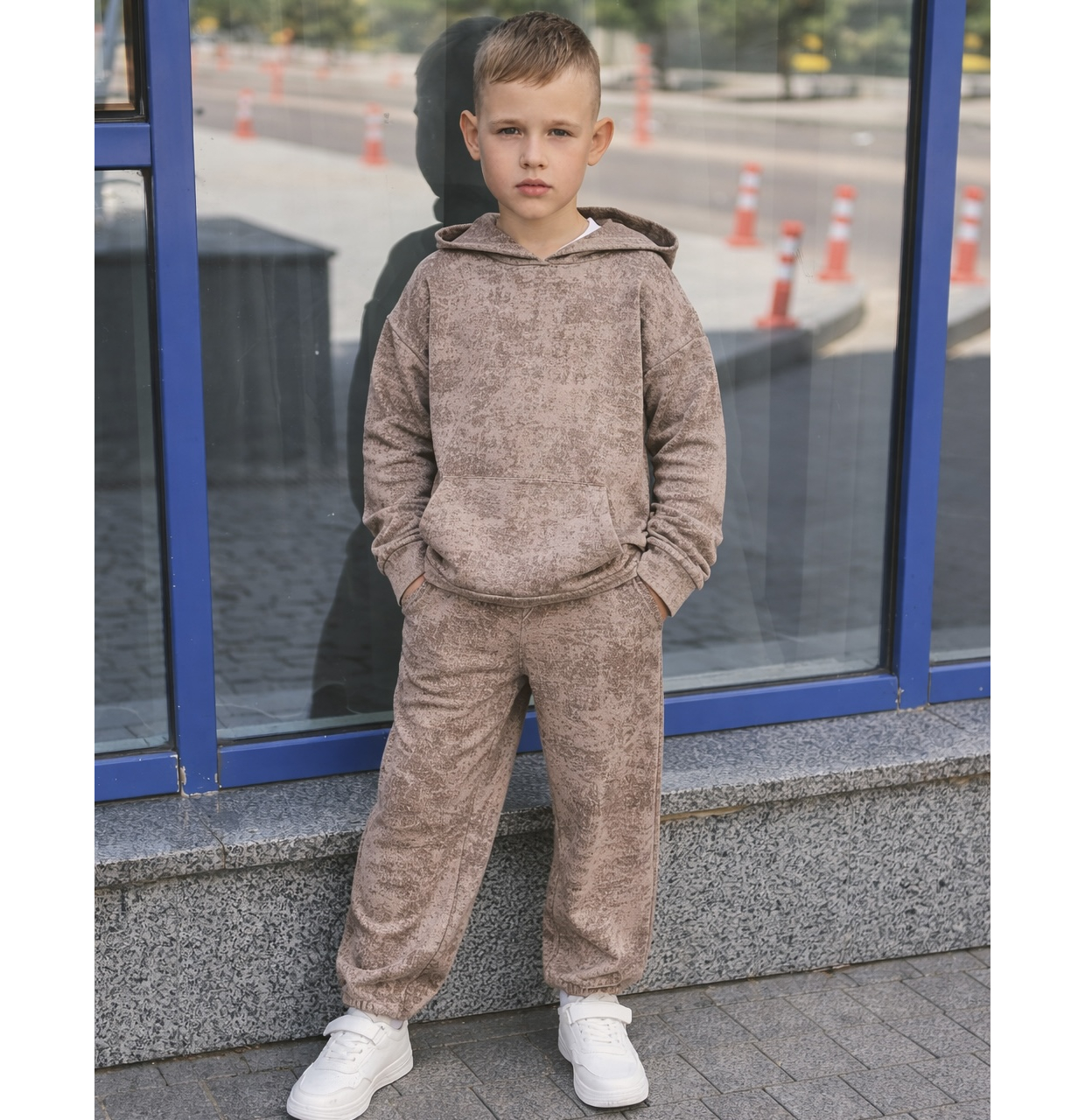 СПОРТИВНИЙ КОСТЮМ ХУДІ ТА ДЖОГЕРИ 2521 БЕЖЕВИЙ