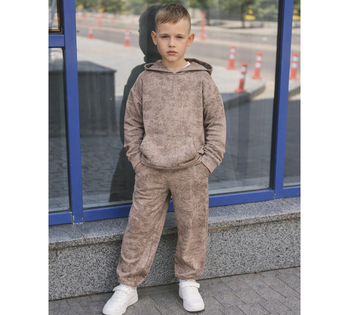 СПОРТИВНИЙ КОСТЮМ ХУДІ ТА ДЖОГЕРИ 2521 БЕЖЕВИЙ