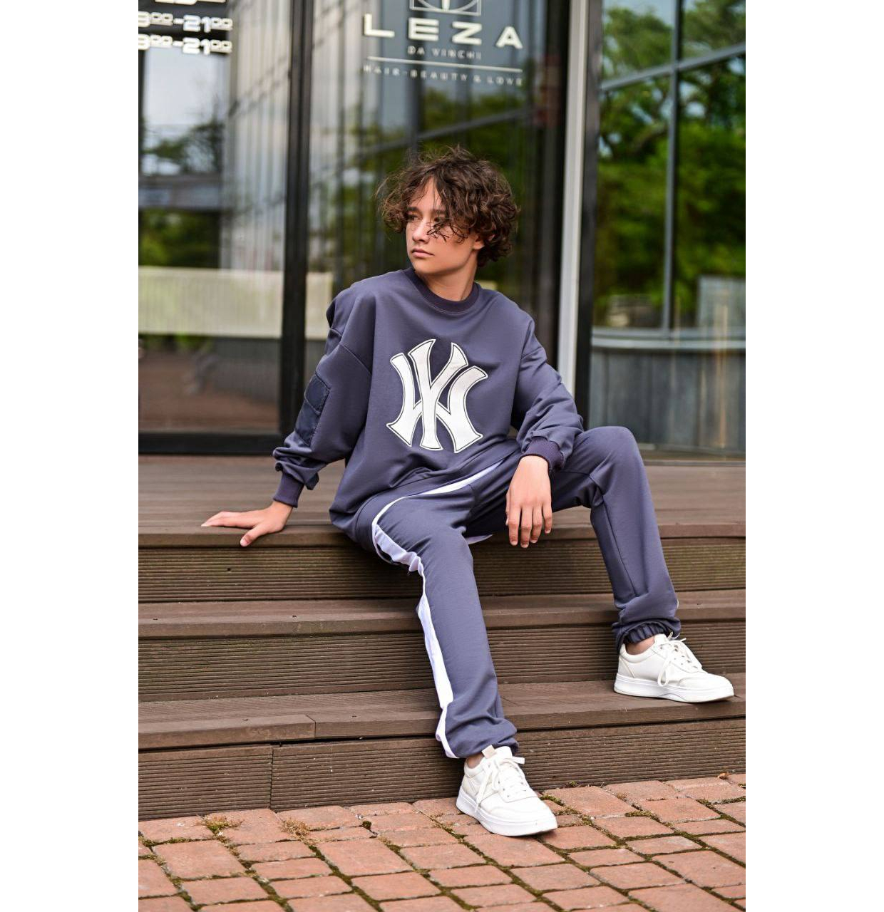 СПОРТИВНИЙ КОСТЮМ NY ДЛЯ ХЛОПЦЯ В СІРОМУ КОЛЬОРІ 