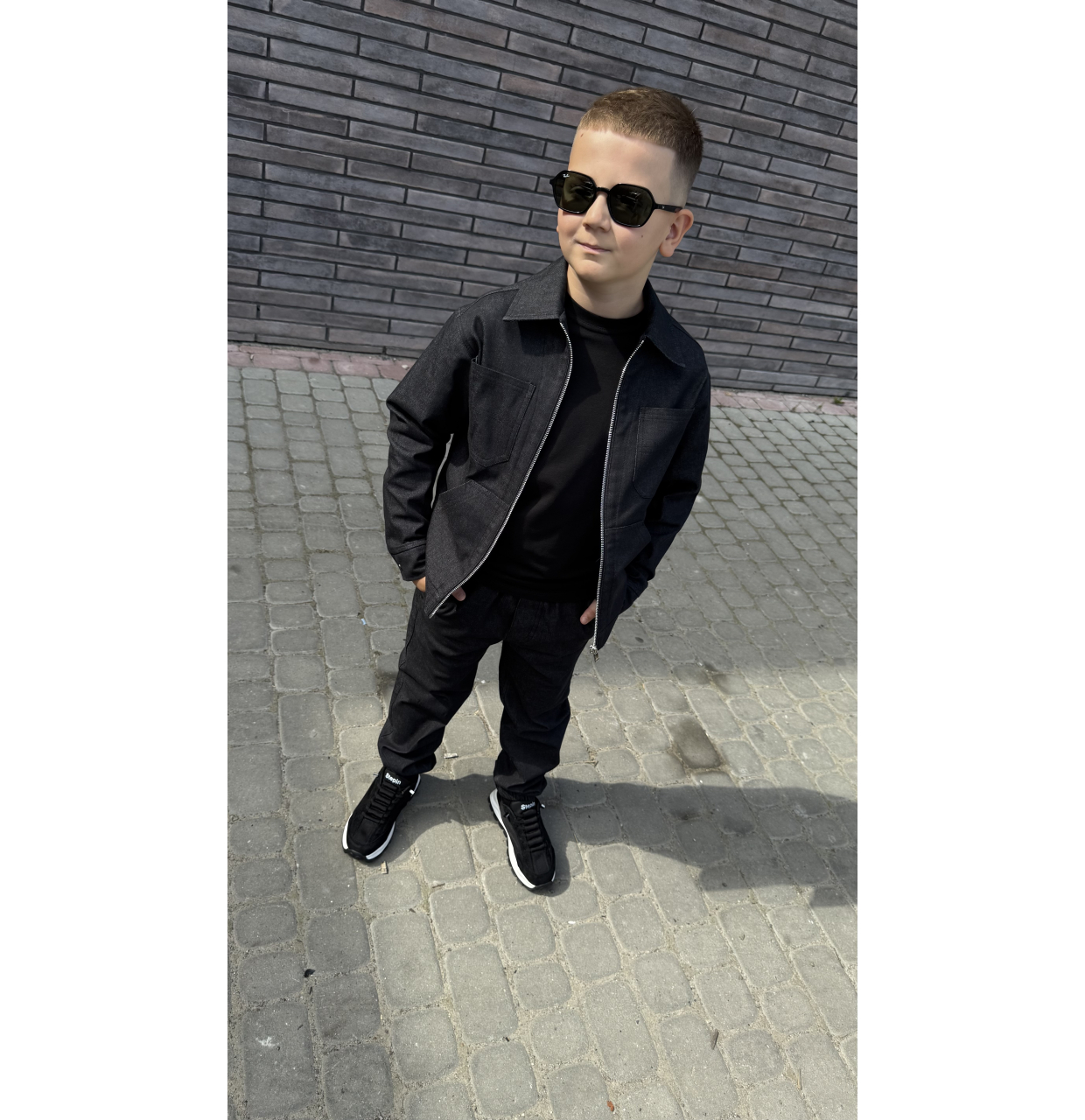  ДЖИНСОВИЙ КОСТЮМ НА МІКРОФЛІСІ ЧОРНИЙ