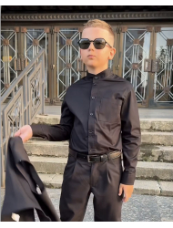 СОРОЧКА СТІЙКА В ЧОРНОМУ КОЛЬОРІ
