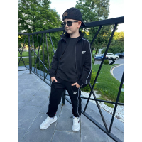 КОСТЮМ ZIP З КАНТОМ БЕЗ ФЛІСУ ЧОРНИЙ