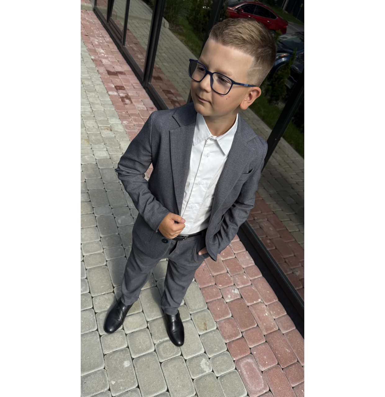 ШКІЛЬНИЙ КОСТЮМ З ПІДЖАКОМ СІРИЙ