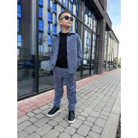 ЗАМШЕВИЙ КОСТЮМ З СОРОЧКОЮ КОЛІР ДЖИНС