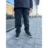 БРЮКИ SOFT SHELL НА МІКРОФЛІСІ В ЧОРНОМУ КОЛЬОРІ 