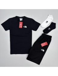 КОМПЛЕКТ ЛІТНІЙ TNF ШОРТИ ФУТБОЛКА +2П ШКАРПЕТКИ ЧОРНИЙ+ЧОРНИЙ