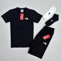 КОМПЛЕКТ ЛІТНІЙ TNF ШОРТИ ФУТБОЛКА +2П ШКАРПЕТКИ ЧОРНИЙ+ЧОРНИЙ