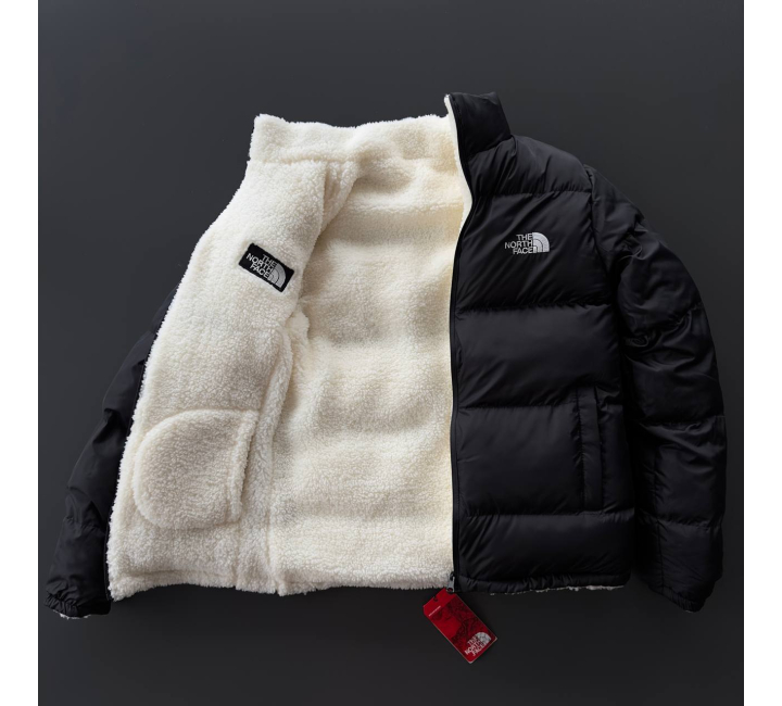  ДВОСТОРОННЯ КУРТКА ЗИМОВА TNF ОВЧИНА+ЧОРНИЙ