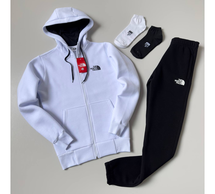 КОСТЮМ ЗИМОВИЙ НА ФЛІСІ TNF +2П ШКАРПЕТКИ БІЛИЙ