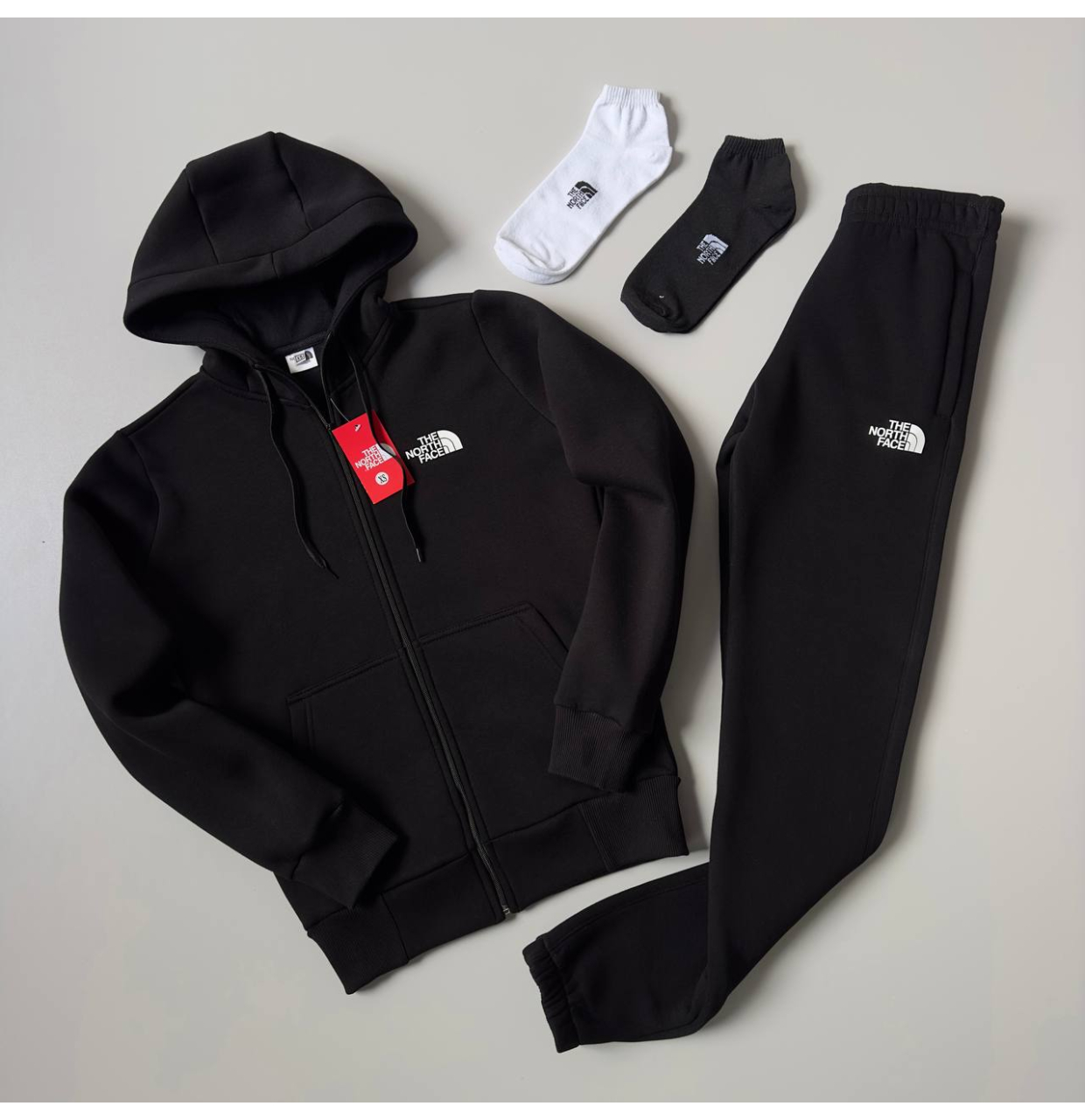 КОСТЮМ ЗИМОВИЙ НА ФЛІСІ TNF +2П ШКАРПЕТКИ ЧОРНИЙ