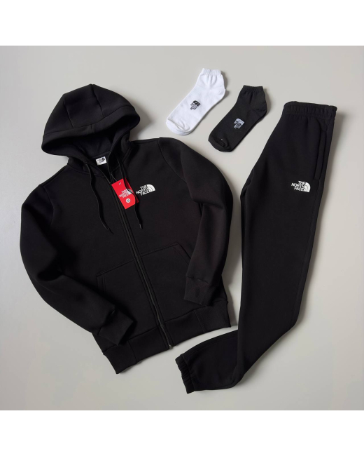 КОСТЮМ ЗИМОВИЙ НА ФЛІСІ TNF +2П ШКАРПЕТКИ ЧОРНИЙ