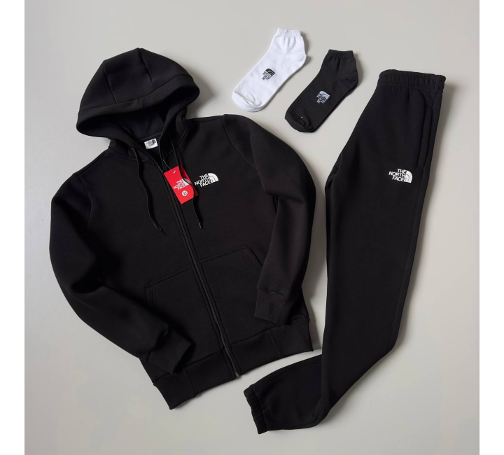 КОСТЮМ ЗИМОВИЙ НА ФЛІСІ TNF +2П ШКАРПЕТКИ ЧОРНИЙ