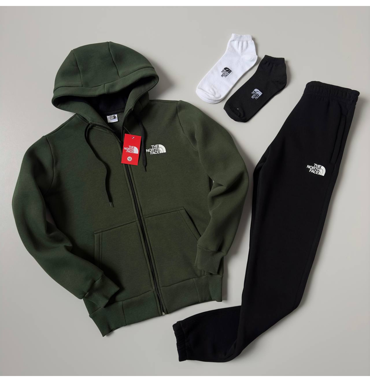 КОСТЮМ ЗИМОВИЙ НА ФЛІСІ TNF +2П ШКАРПЕТКИ ЗЕЛЕНИЙ