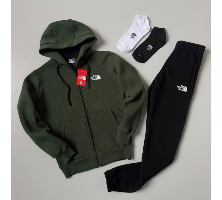 КОСТЮМ ЗИМОВИЙ НА ФЛІСІ TNF +2П ШКАРПЕТКИ ЗЕЛЕНИЙ