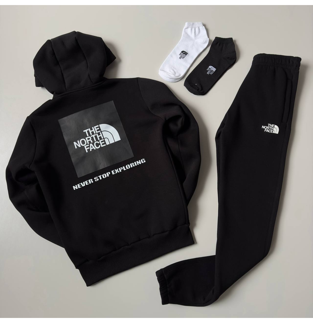 КОСТЮМ ЗИМОВИЙ НА ФЛІСІ TNF +2П ШКАРПЕТКИ ЧОРНИЙ