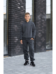 ТЕПЛИЙ СПОРТИВНИЙ ДИТЯЧИЙ КОСТЮМ FLEECE SKY ГРАФІТ