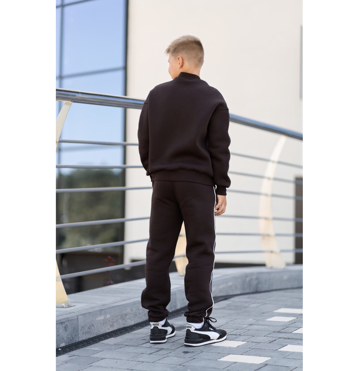 ТЕПЛИЙ СПОРТИВНИЙ ДИТЯЧИЙ КОСТЮМ FLEECE SKY ШОКОЛАД