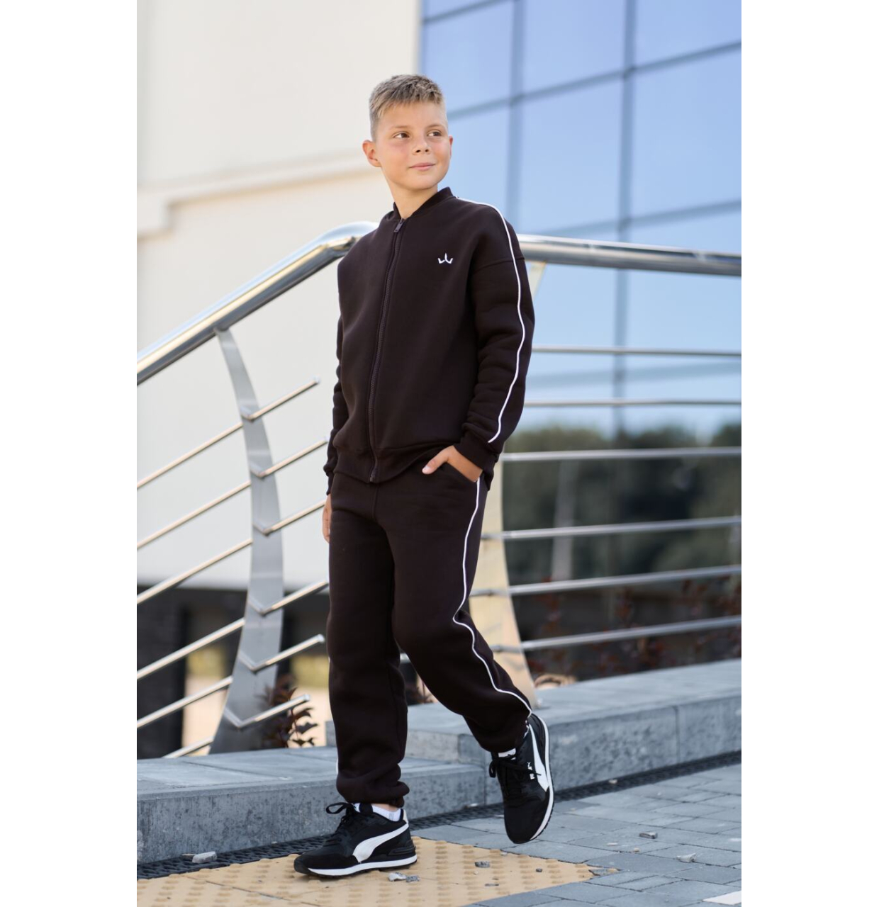 ТЕПЛИЙ СПОРТИВНИЙ ДИТЯЧИЙ КОСТЮМ FLEECE SKY ШОКОЛАД