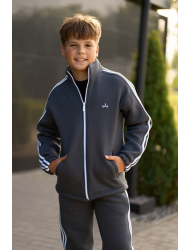 ТЕПЛИЙ СПОРТИВНИЙ ДИТЯЧИЙ КОСТЮМ STREET FLEECE ГРАФІТ