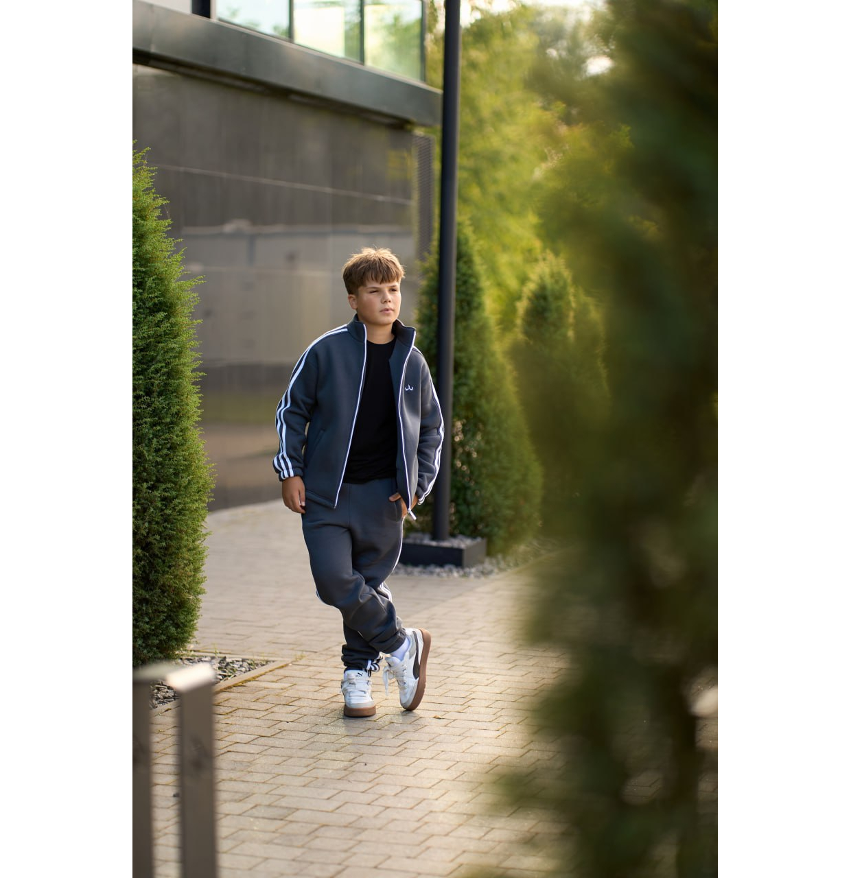 ТЕПЛИЙ СПОРТИВНИЙ ДИТЯЧИЙ КОСТЮМ STREET FLEECE ГРАФІТ